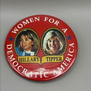 Women for a Democratic Government Hillary Tipper Political Campaign Button